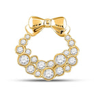Radiant Gold and Diamond Holiday Wreath Pendant - Splendid Jewellery
