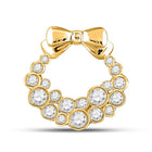 Radiant Gold and Diamond Holiday Wreath Pendant - Splendid Jewellery