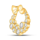 Radiant Gold and Diamond Holiday Wreath Pendant - Splendid Jewellery