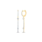 Radiant Gold and Diamond Hoop Stick Dangle Earrings - Splendid Jewellery