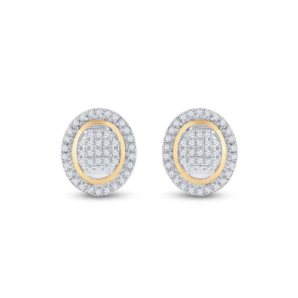 Radiant Gold and Diamond Oval Earrings: A Captivating Treasure - Splendid Jewellery