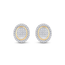 Load image into Gallery viewer, Radiant Gold and Diamond Oval Earrings: A Captivating Treasure - Splendid Jewellery