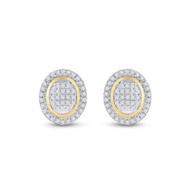Radiant Gold and Diamond Oval Earrings: A Captivating Treasure - Splendid Jewellery