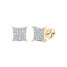 Radiant Gold and Diamond Square Earrings - Splendid Jewellery