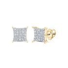 Radiant Gold and Diamond Square Earrings - Splendid Jewellery