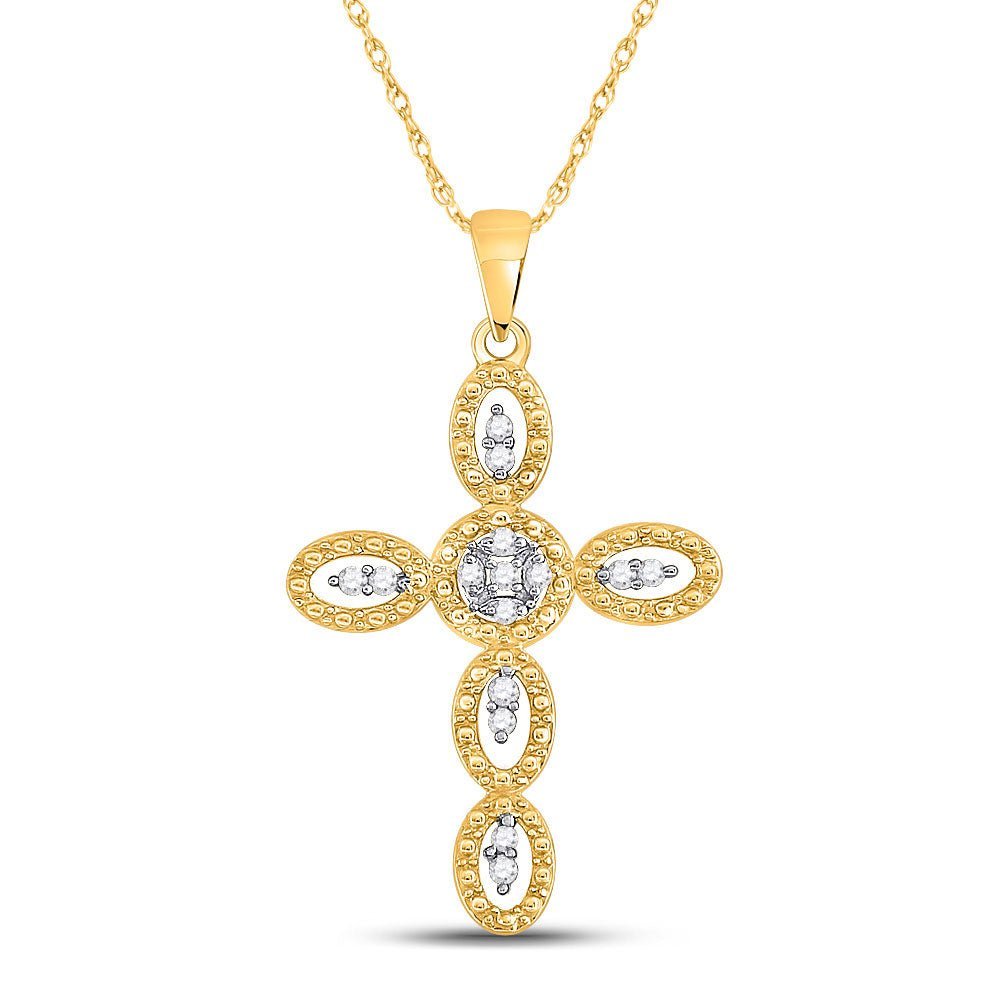Radiant Gold and Diamond Twist Cross Pendant - Splendid Jewellery