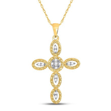 Load image into Gallery viewer, Radiant Gold and Diamond Twist Cross Pendant - Splendid Jewellery