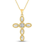 Radiant Gold and Diamond Twist Cross Pendant - Splendid Jewellery
