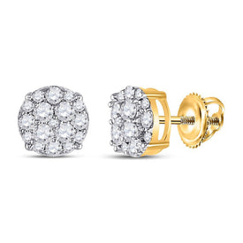 Radiant Gold Diamond Cluster Earrings: A Captivating Display of Brilliance - Splendid Jewellery