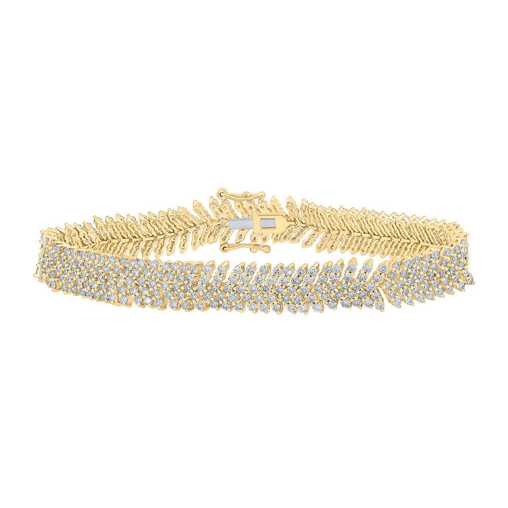 Radiant Gold Diamond Fashion Bracelet - 7.15 Ct.t.w. - Splendid Jewellery