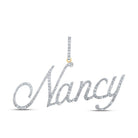 Radiant Gold Diamond Initial Pendant | Luxurious Round Diamond NANCY Name Pendant | Splendid Jewellery - Splendid Jewellery