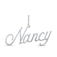 Load image into Gallery viewer, Radiant Gold Diamond Initial Pendant | Luxurious Round Diamond NANCY Name Pendant | Splendid Jewellery - Splendid Jewellery