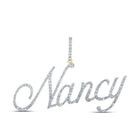 Radiant Gold Diamond Initial Pendant | Luxurious Round Diamond NANCY Name Pendant | Splendid Jewellery - Splendid Jewellery