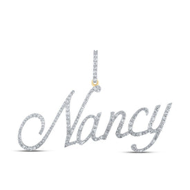 Radiant Gold Diamond Initial Pendant | Luxurious Round Diamond NANCY Name Pendant | Splendid Jewellery - Splendid Jewellery