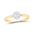 Radiant Gold Diamond Stacking Band: 10kt Yellow Gold Womens Round Diamond Solitaire Stackable Band Ring 1/5 Cttw product  Top View from Splendid Jewellery