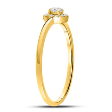 Load image into Gallery viewer, Radiant Gold Diamond Stacking Band: 10kt Yellow Gold Womens Round Diamond Solitaire Stackable Band Ring 1/5 Cttw product Top View from Splendid Jewellery