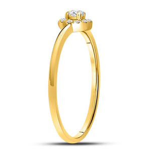 Radiant Gold Diamond Stacking Band: 10kt Yellow Gold Womens Round Diamond Solitaire Stackable Band Ring 1/5 Cttw - Splendid Jewellery