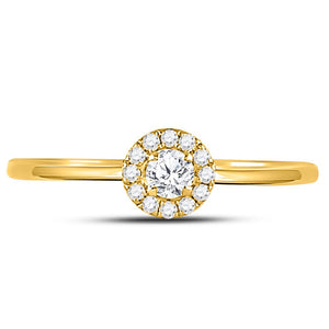 Radiant Gold Diamond Stacking Band: 10kt Yellow Gold Womens Round Diamond Solitaire Stackable Band Ring 1/5 Cttw - Splendid Jewellery