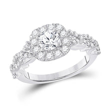 Load image into Gallery viewer, Radiant Halo Brilliance - 14kt White Gold Round Diamond Bridal Wedding Ring 1 - 1/2 Cttw - Splendid Jewellery