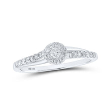 Load image into Gallery viewer, Radiant Halo Diamond Promise Ring in 10kt White Gold - 1/4 Cttw - Splendid Jewellery