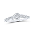 Radiant Halo Diamond Promise Ring in 10kt White Gold - 1/4 Cttw - Splendid Jewellery