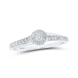 Radiant Halo Diamond Promise Ring in 10kt White Gold - 1/4 Cttw - Splendid Jewellery