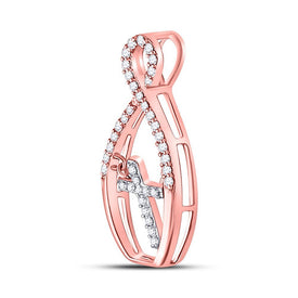 Radiant Harmony: 10kt Two - tone Gold Diamond Cross Pendant - Splendid Jewellery