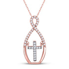 Radiant Harmony: 10kt Two - tone Gold Diamond Cross Pendant - Splendid Jewellery