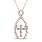 Radiant Harmony: 10kt Two-tone Gold Diamond Cross Pendant Top View from Splendid Jewellery