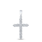 Radiant Harmony: 10kt White Gold Diamond Cross Pendant - 1 - 1/2 Cttw - Splendid Jewellery