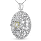Radiant Harmony: 14kt White Gold Diamond Mandala Circle Pendant - Splendid Jewellery