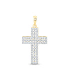 Radiant Harmony: 14kt Yellow Gold Diamond Cross Pendant - Splendid Jewellery