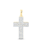 Radiant Harmony: 14kt Yellow Gold Diamond Cross Pendant  Top View from Splendid Jewellery