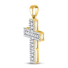 Radiant Harmony: 14kt Yellow Gold Diamond Cross Pendant  Side View from Splendid Jewellery