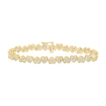 Load image into Gallery viewer, Radiant Heart Diamond Fashion Bracelet in 10kt Yellow Gold - 1 Cttw - Splendid Jewellery