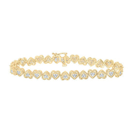 Radiant Heart Diamond Fashion Bracelet in 10kt Yellow Gold - 1 Cttw - Splendid Jewellery