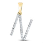 Radiant Initial Sparkle Pendant | 10kt Yellow Gold Womens Round Diamond N Initial Letter Pendant 1/5 Cttw | Splendid Jewellery - Splendid Jewellery