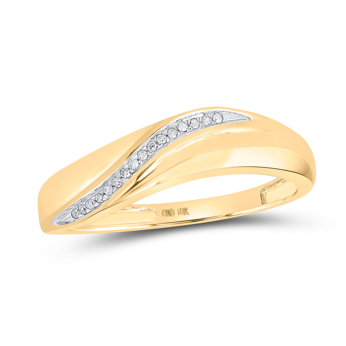 Radiant Love: 10k Yellow Gold Diamond Matching Wedding Ring Set 1/5 Cttw - Splendid Jewellery