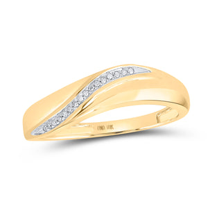 Radiant Love: 10k Yellow Gold Diamond Matching Wedding Ring Set 1/5 Cttw - Splendid Jewellery