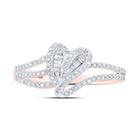Radiant Love: 10kt Rose Gold Baguette Diamond Heart Ring - Alternate view 4 from Splendid Jewellery