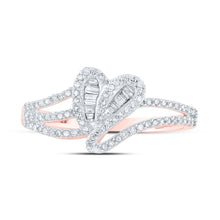 Load image into Gallery viewer, Radiant Love: 10kt Rose Gold Baguette Diamond Heart Ring - Splendid Jewellery