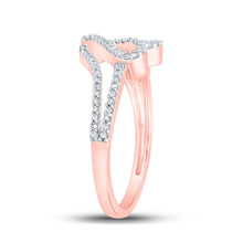 Load image into Gallery viewer, Radiant Love: 10kt Rose Gold Baguette Diamond Heart Ring - Alternate view 3 from Splendid Jewellery
