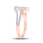 Radiant Love: 10kt Rose Gold Baguette Diamond Heart Ring - Splendid Jewellery