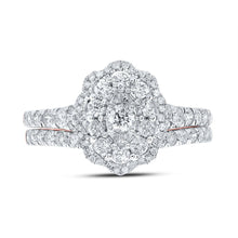 Load image into Gallery viewer, Radiant Love 10kt Rose Gold Diamond Halo Bridal Wedding Ring Band Set - Splendid Jewellery