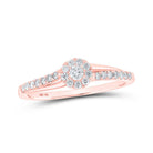 Radiant Love 10kt Rose Gold Diamond Halo Promise Ring - Splendid Jewellery
