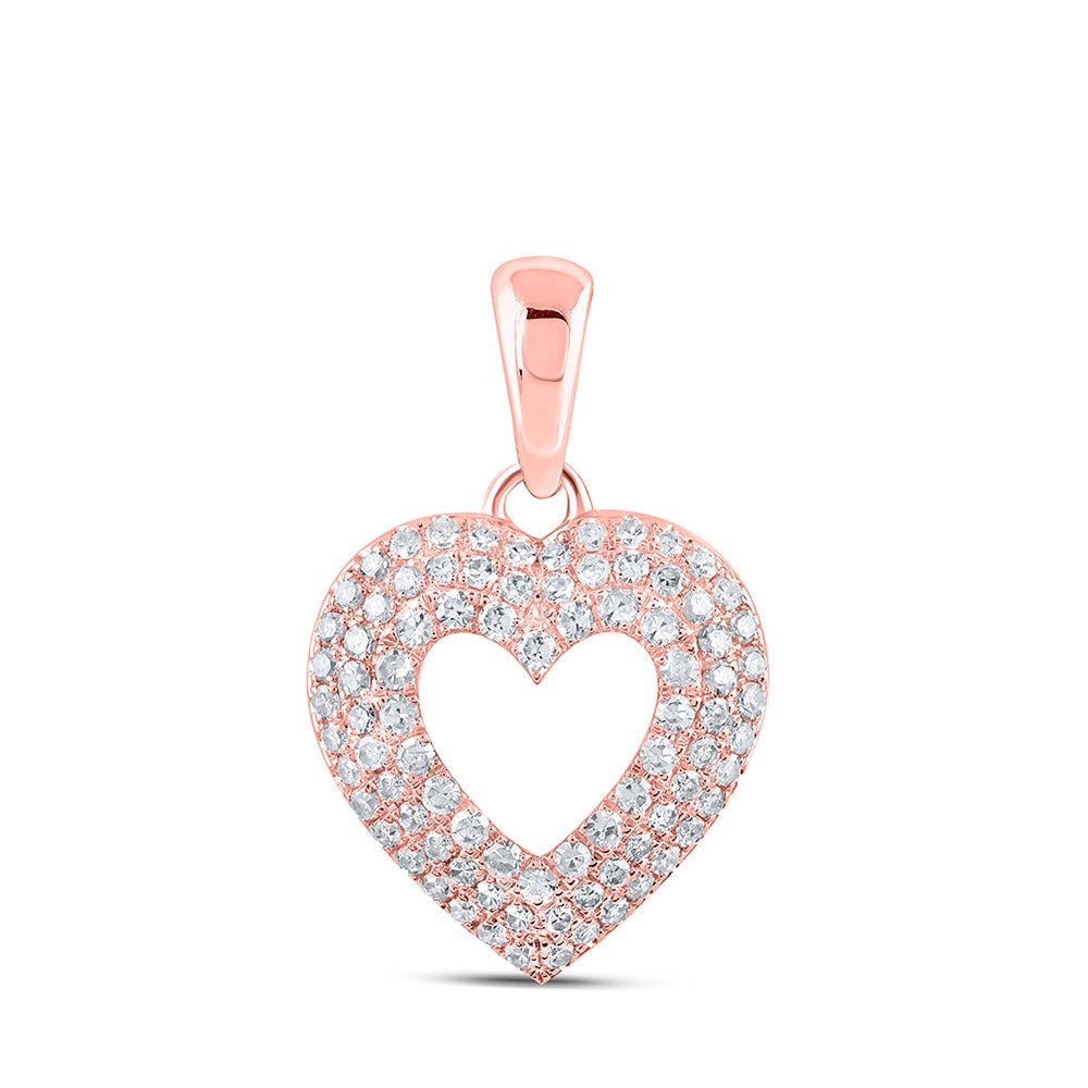 Radiant Love: 10kt Rose Gold Diamond Heart Pendant - Splendid Jewellery