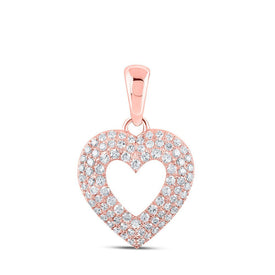 Radiant Love: 10kt Rose Gold Diamond Heart Pendant - Splendid Jewellery