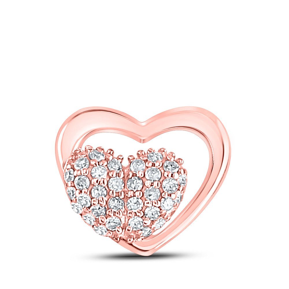 Radiant Love: 10kt Rose Gold Diamond Heart Pendant - Splendid Jewellery