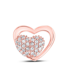 Radiant Love: 10kt Rose Gold Diamond Heart Pendant - Splendid Jewellery