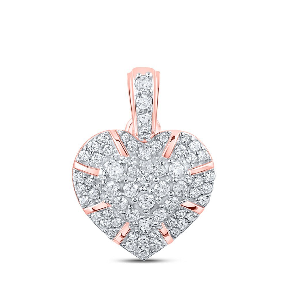 Radiant Love: 10kt Rose Gold Diamond Heart Pendant - Splendid Jewellery